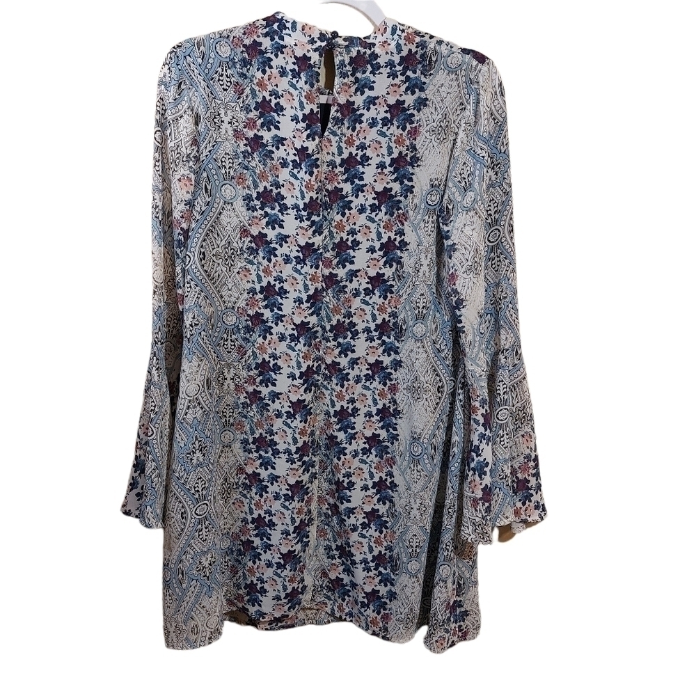 SPEECHLESS LADIES LONG SLEEVE BELL SLEEVE FLORAL PRINT DRESS L - Picture 2 of 6